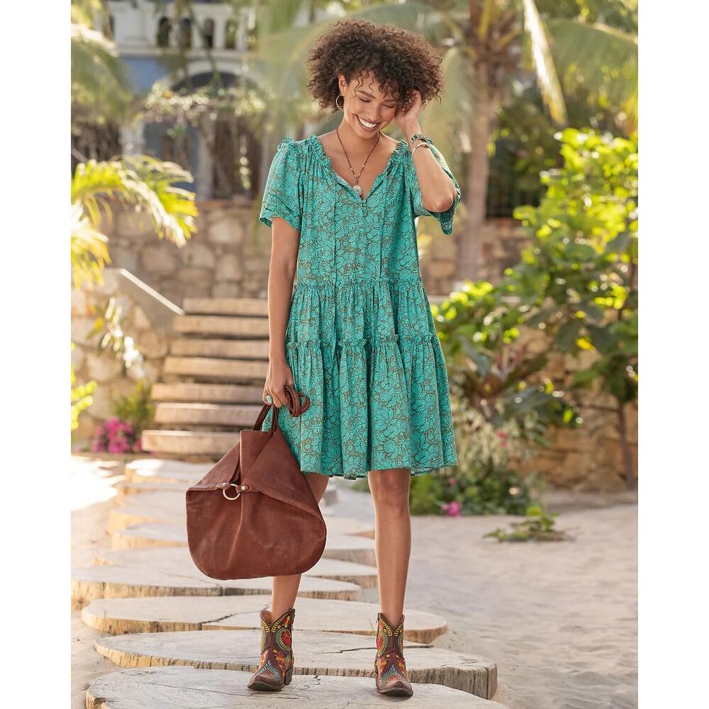 Sundance Green Floral Mini Dress